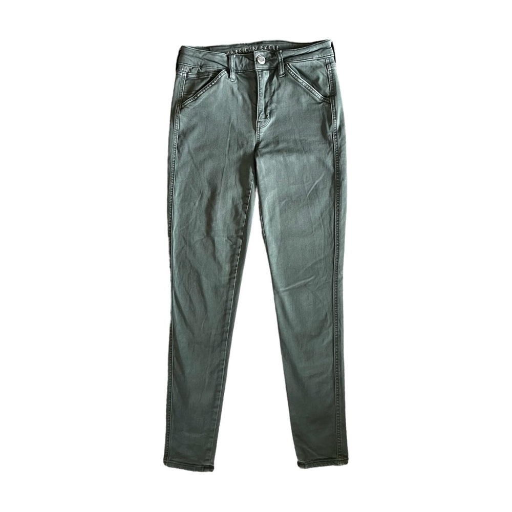 American Eagle Navy Green High Rise Jegging Size Four